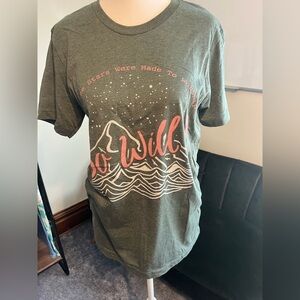 Green Graphic T-Shirt with Pink Design